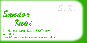 sandor kupi business card